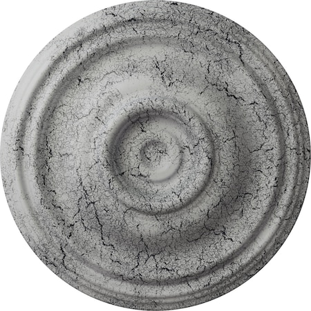 Ekena Millwork Traditional Ceiling Medallion (Canopies up to 4"), 14 3/4"OD x 1 3/4"P, Ultra Pure White Crackle CM14TRUWC